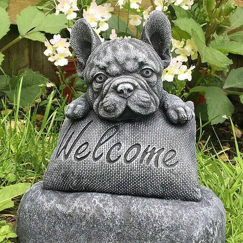 - Bienvenido Bulldog Francés En Un Zócalo Casa O Jardín