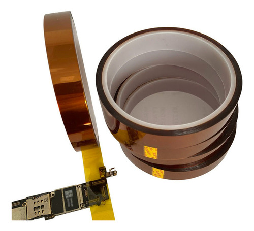 Fita Kapton Alta Temperatura Reflow Reballing Bga 15mm 30mts Cor Marrom