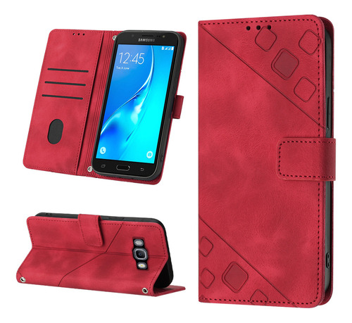 Funda Tipo Cartera Con Tapa En Relieve For Samsung J510-j5