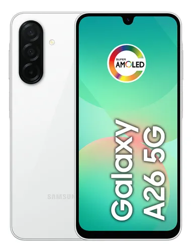 comprar Teléfono celular Samsung Galaxy A26 5G 256 GB, 8 GB de RAM, cámara de 50 MP, Ip67, pantalla Super Amoled 6.7, NFC, blanco