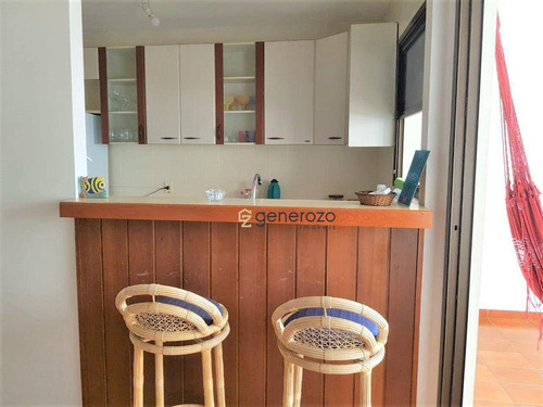 Imagem 7 de 13 de Flat A Venda Na Praia De Pitangueiras - Guarujá, 01 Dormitório, Com Sacada, 02 Vagas E Lazer - Ap0495
