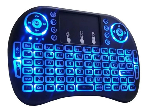 Controle Remoto Universal Sem Fio Mini Keyboard Ps3/tv/pc Cor do mouse Única Cor do teclado Preto