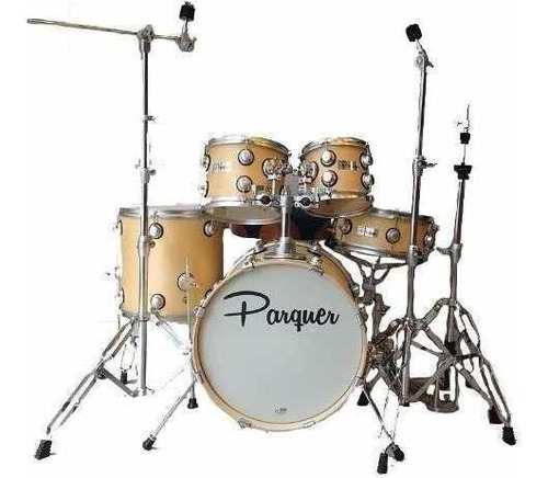 Bateria Parquer Volta Beige 5 Cuerpos C/fierros+pedal+banq