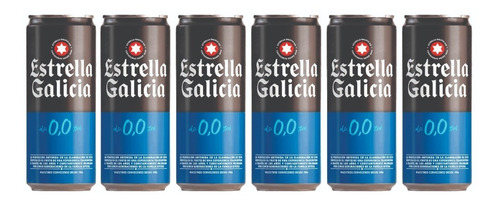 Cerveza Estrella Galicia 0,0 % Sin Alcohol 330 Ml Pack X 6