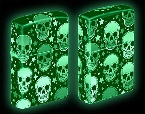 Encendedor Zippo Con Diseño De Calaveras Y Estrellas Fosfore