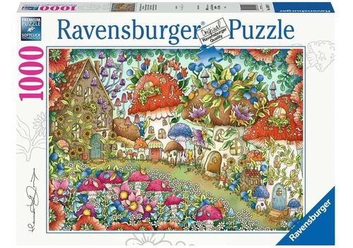 Ravensburger Floral Mushroom Houses Rompecabezas De 1000 Pie