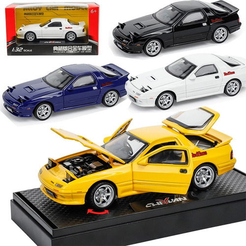 Carro Diminuto Do Metal De Mazda Rx7 Fc Com Luzes E Som 1/32
