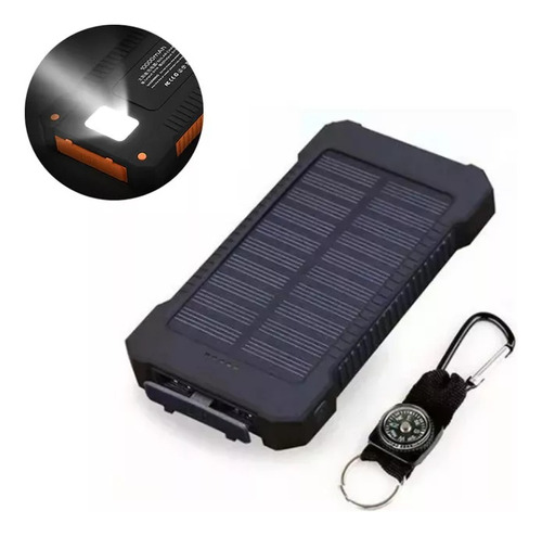 Banco Energía Solar Resistente Agua 20000mah 2 Puertos Usb