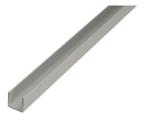 Perfil U De Aluminio 14x25mm Anodizado Natural Tira X 3 Mts