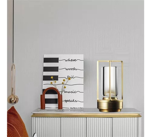 Portavelas Con Diseño Square-shaped Genérica Klarako Crystal Lantern Oro Diámetro 9cm