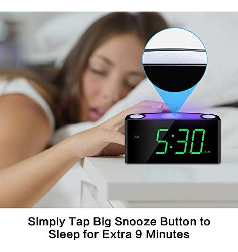 Reloj Despertador Para Dormitorio, Reloj Led De Pantalla Gra