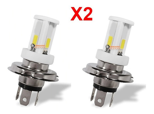 2 Bombillos Luz Led H4 15w Led 3 Cob Carro/moto 2400lm 6000k