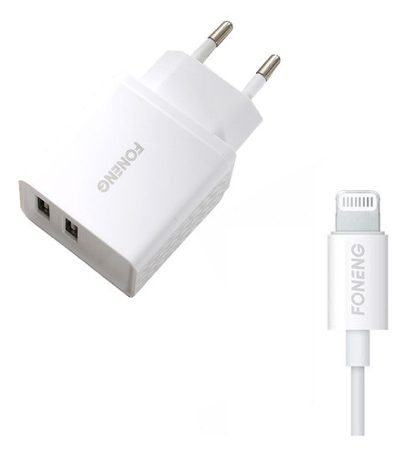 Cargador Foneng K240 Cable Lightning Celular iPhone Dimm Color Blanco