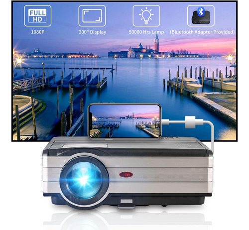 Proyector De Películas, Proyector Hd 1080p De 6500 Lúmenes P