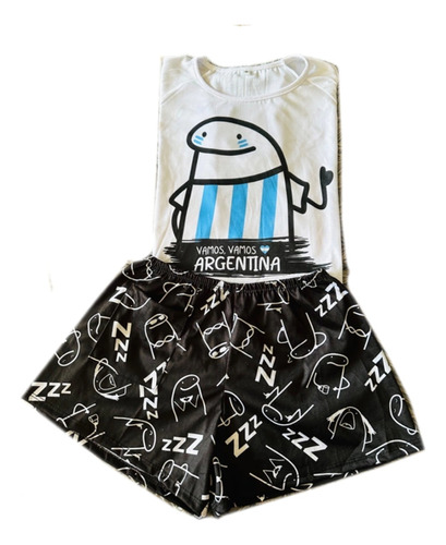 Pijamas Animados Corto Remera Y Short Cod Meme Vamos Arg