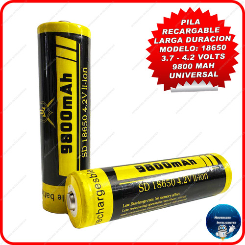 Cargador + Pila Recargable 18650 | Batería 3.7-4.2v 9800 Mha