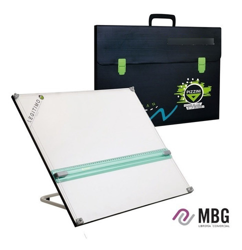 Imagen 1 de 2 de Tablero Dibujo Pizzini 40x50 C/atril 6 Pos + Portatablero
