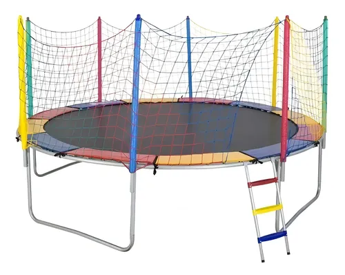 Cama Elástica Pula Pula 3,66m Lona Preta S/ Emenda Papibrink Cor da proteção  de molas Quadricolor | MercadoLivre