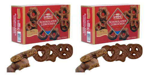Kit 2 Caixas Pão De Mel Alemão Lambertz Coberto Chocolate