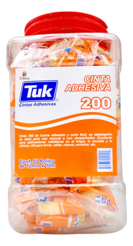 Cinta Adhesiva 200 Tuk Vitrolero Con 50 Pzas