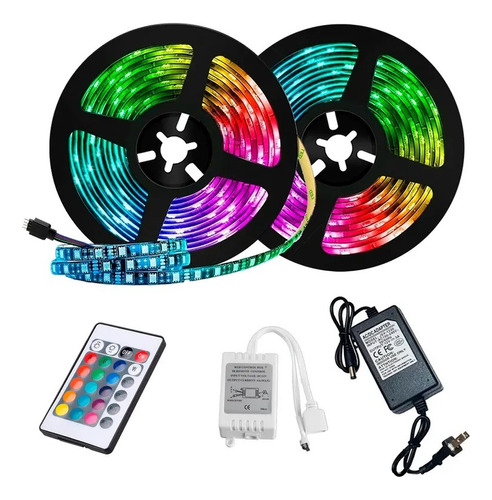 Cinta Led Tira Luces 10mts Rgb Multicolor Con Control Deluxe