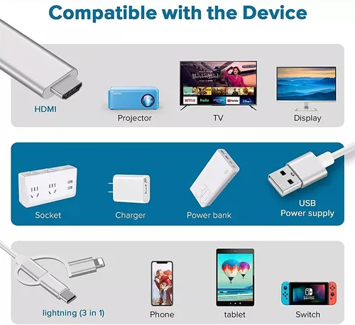 Cable hdmi para celular y tv sales