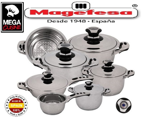 Megacuisine Bateria Cocina Ac Inox 12pzas Magefesa España