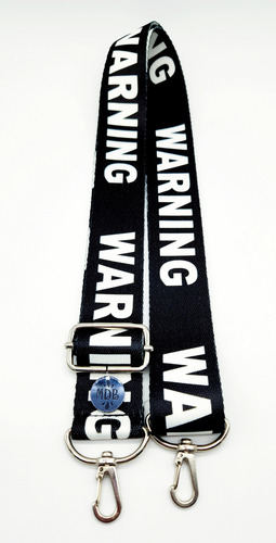 Correa Strap Carteras Regulable Intercambiable Frases Warning Negro Y Blanco