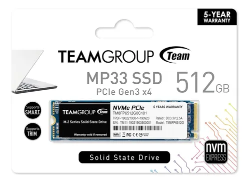 Teamgroup Mp33 512gb Slc Cache 3dnand Tlc Nvme Pcie Gen3x...