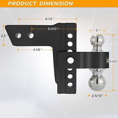 Enganche Ajustable Locame, 2.5 - 6 Alum, 18,500lbs