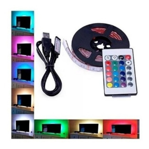 Tira Luz Led Rgb Usb 2m Tv Pc Control Rem Ext/int Tuning