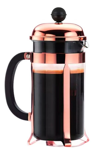 Cafetera Prensa Francesa 600ml Acero Oro Rosa Deluxe Hogar