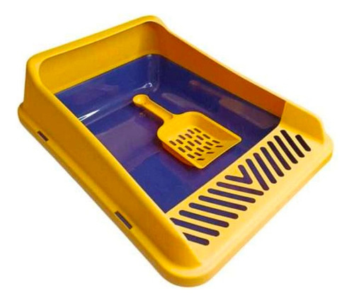 Arenero Para Gato Higiene Gatos Caja De Arena Para Gatos Color Amarillo Azul