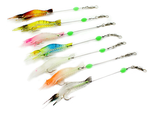 Cebo De Pesca Artificial Luminous Camarones Soft Lure, 7 Uni