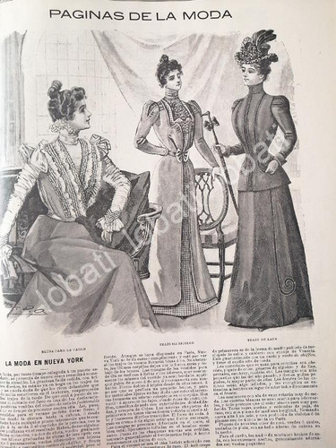 Cartel Retro Gaceta Antigua.   Paginas De La Moda   1898 /13