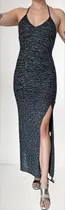 Comprar Vestido Largo Para Fiesta Negro Con Brillos Plateados Quince
