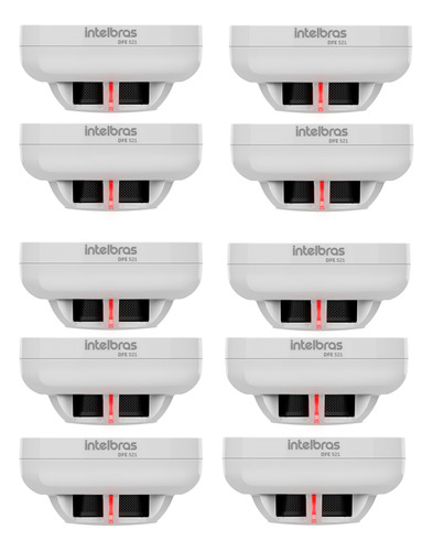 Kit Com 10 Detectores Fumaça Endereçável Dfe 521 Intelbras