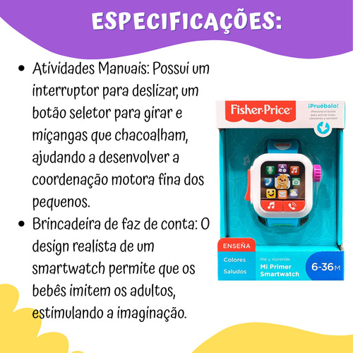 Relógio Meu Primeiro Smartwatch Fisher-price - Mattel