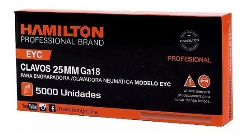 Clavos Hamilton Clavadora Neumatica Serie F-50 25 Mm X 5000u