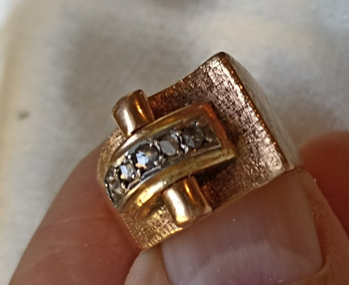 Anillo Oro 18k Con Diamantes Negros Chevallier Genuino