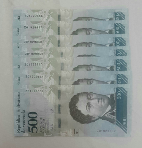 7 Billetes  Z , O De Reposicion, Consecutivos. Nuevos. 