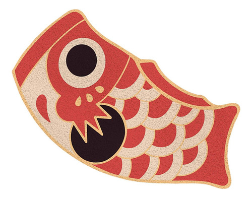Para Felpudo Japonés Koi Para Exteriores, Felpudo Rojo