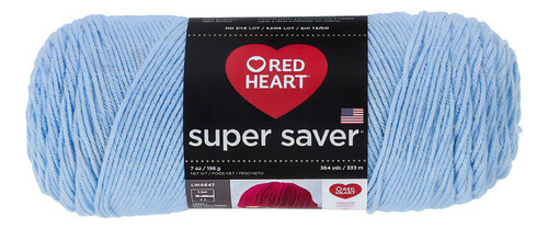 Estambre Acrílico Liso Super Saver Red Heart Coats Color 0381 Light Blue