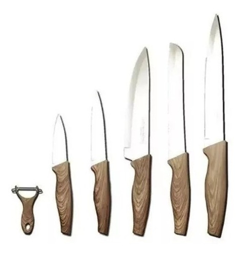 Set X6 Juego De Cuchillos Lujo + Pelador Cocina Profesional