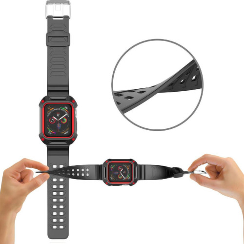 Banda Y Funda De Smartwatch, Mxmef-004, 42/44mm, S1/2/3/4/5 Ancho De La Correa 40 Mm Color Negro