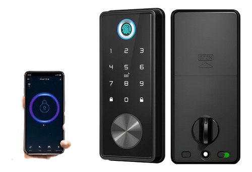 Fechadura Digital Wifi Tuya Prova D'agua Prata Airbnb Luxo