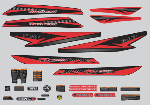 Kit Adesivos Jet Ski Yamaha Fx Cruiser Svho Vermelho