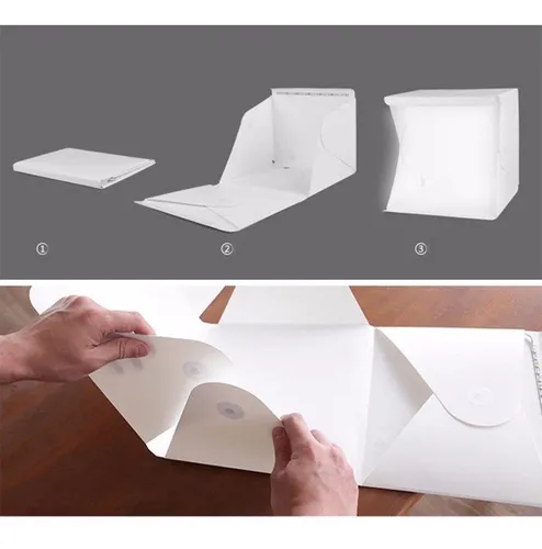 Caja Con Luz Para Fotos Fondo Blanco Y Negro Fotografia 23cm