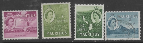 Estampillas De Islas Mauricio Reino Unido Reina Isabel  I I 