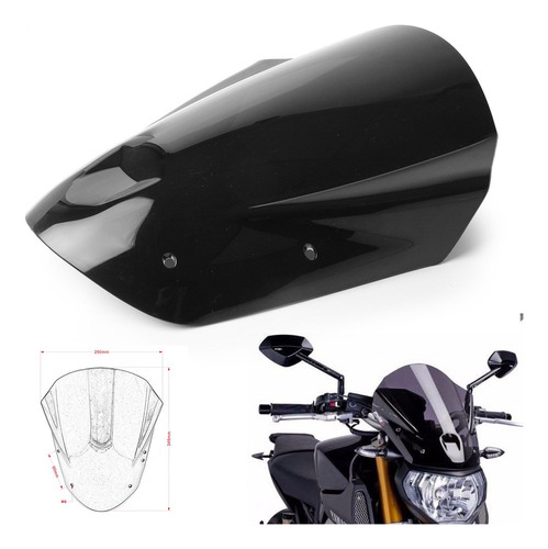 Gzyf Black Abs Motorcycle Windshield Windscreen W/bolts Brac